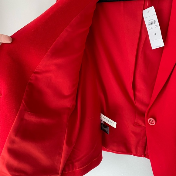 Ann Taylor Red Cropped Blazer - Picture 4 of 7